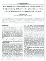 Kinh nghiệm phát triển nguồn nhân lực chất lượng cao ở một số trường đại học trên thế giới và bài học rút ra cho các trường đại học tại thành phố hồ chí minh