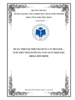 THIẾT KẾ THIẾT BỊ CHƯNG CẤT METANOL – NƯỚC KIỂU MÂM XUYÊN LỖ, NĂNG XUẤT NHẬP LIỆU 1800 KG HỖN HỢP