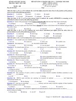 de ren luyen tieng anh 12 lan 1 nam 2022 2023 truong thpt yen the bac giang