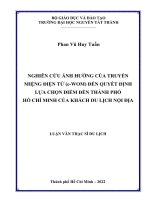 Nghiên cứu ảnh hưởng của truyền miệng điện tử (E-Wom) đến quyết định lựa chọn điểm đến thành phố Hồ Chí Minh của khách du lịch nội địa.pdf