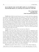 Quan hệ dân tộc xuyên biên giới của người hoa ở thành phố móng cái, tỉnh quảng ninh sau năm 1991
