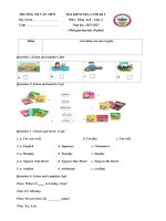 Đề thi học kì 1 môn Tiếng Anh lớp 4 năm 2021-2022 có đáp án - Trường Tiểu học Văn Tiến