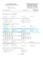 Đề kiểm tra môn toán trường Daklak