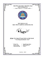 BÀI THẢO LUẬN HỌC PHẦN KHỞI SỰ KINH DOANH Đề tài Xây dựng kế hoạch khởi sự kinh doanh Cửa hàng handmade Aries