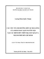 Các yếu tố ảnh hưởng đến sự hài lòng của khách du lịch người Việt tại các điểm đến trên địa bàn Quận 5, Thành phố Hồ Chí Minh.pdf