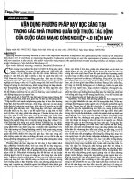 Vận dụng phương pháp dạy học sáng tạo trọng các nhà trường quân đội trước tác động của cuộc cách mạng công nghiệp 4 0 hiện nay