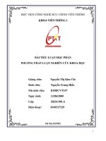 BÀI TIỂU LUẬN HỌC PHẦN PHƯƠNG PHÁP LUẬN NGHIÊN CỨU KHOA HỌC