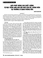 Giải pháp nâng cao chất lượng tự học tiếng anh cho đội ngũ cán bộ, giảng viên tại trường sĩ quan phòng hó