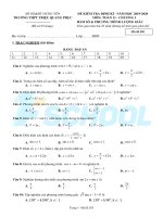Đề kiểm tra môn toán trường Hung yen