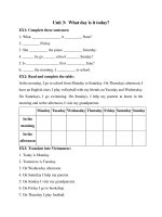 bai tap tieng anh lop 4 unit 3 what day is it today co loi giai