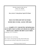 Nghiên cứu ảnh hưởng mô hình bảo quản đến chất lượng sản phẩm sầu riêng trong quá trình chế biến giảm thiểu.pdf
