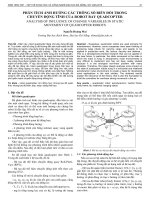 PHÂN TÍCH ẢNH HƯỞNG CÁC THÔNG SỐ BIẾN ĐỔI TRONG CHUYỂN ĐỘNG TĨNH CỦA ROBOT BAY QUADCOPTER