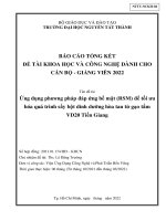Ứng dụng phương pháp đáp ứng bề mặt (RSM) để tối ưu hóa quá trình sấy bột dinh dưỡng hòa tan từ gạo tấm VD20 Tiền Giang.pdf