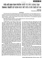 Vấn đề đào tạo phẩm chất tư duy sáng tạo trong triết lý giáo dục mỹ nửa cuối thế kỷ 20