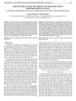 MỘT KỸ THUẬT GIẤU TIN TRONG ÂM THANH SỬ DỤNG PHÉP BIẾN ĐỔI WAVELET