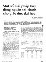 Một số giải pháp huy động nguồn lực tài chính cho giáo dục đại học