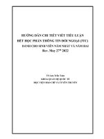 HƯỚNG DẪN CHI TIẾT VIẾT TIỂU LUẬN HẾT HỌC PHẦN THÔNG TIN ĐỐI NGOẠI (3TC) DÀNH CHO SINH VIÊN NĂM NHẤT VÀ NĂM HAI Rev. May 27th 2022