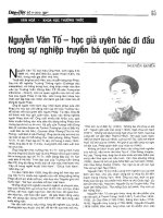 Nguyễn văn tố   học giả uyên bác đi đầu trong sự nghiệp truyền bá quốc ngữ