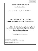 Đánh giá khả năng làm giảm đường huyết của rau càng cua (Peperomia pellucida) trên mô hình chuột đái tháo đường.pdf