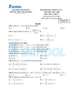 Đề kiểm tra môn toán trường Hai duong