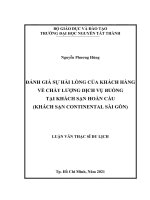 Đánh giá sự hài lòng của khách hàng về chất lượng dịch vụ buồng tại khách sạn Hoàn cầu (Khách sạn Continental Sài Gòn).pdf