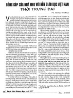 Đóng góp của nhà kho với nền giáo dục việt nam thời trung đại