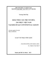 Khai thác giá trị văn hóa ẩm thực Việt Nam tại Khách sạn Continnental Saigon.pdf