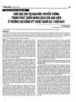 Giáo dục giá trị đạo đức truyền thống dân tộc trong phát triển nhân cách của học viên ở trường cao đẳng kỹ thuật quân sự 1 hiện nay