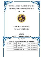 BÁO CÁO BÀI TẬP LỚN MÔN CƠ SỞ DỮ LIỆU ĐỀ TÀI QUẢN LÝ BÁN ĐIỆN THOẠI