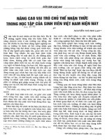 Nâng cao vai trò chủ thể nhận thức trong học tập của sinh viên việt nam hiện nay