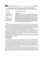 Giải pháp nâng cao năng lực dạy học trải nghiệm môn tiếng việt cho giáo viên tiểu học tại thành phố hà nội