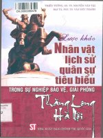 Lược khảo nhân vật lịch sử quân sự tiêu biểu trong sự nghiệp bảo vệ, giải phóng thăng long, hà nội phần 1