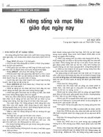 Kỹ năng sống và mục tiêu giáo dục ngày nay