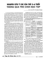 Nghiên cứu ý chí của trẻ 5 6 tuổi thông qua trò chơi học tập