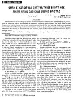 Quản lý cơ sở vật chất và thiết bị dạy học nhằm nâng cao chất lượng đào tạo