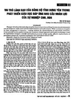 Vai trò lãnh đạo của đảng bộ tỉnh hưng yên trong phát triển giáo dục đáp ứng nhu cầu nhân lực của sự nghiệp CNH, hđh