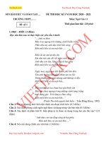 TOP 30 đề thi học kì 1 ngữ văn lớp 11 năm 2022   2023 có đáp án