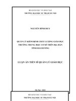 Quản lý kiểm định chất lượng giáo dục trường trung học cơ sở trên địa bàn tỉnh Hải Dương