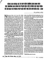 Nâng cao năng lực tư duy biện chứng cho sinh viên trường cao đẳng sư phạm qua việc giảng dạy học phần thế giới quan và phương pháp luận triết học của chủ nghĩa mác   lê nin