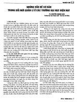 Những vấn đề cơ bản trong đổi mới quản lí ở các trường đại học hiện nay