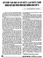 Tổ chức cho học sinh kiến tạo kiến thức trong dạy học phần hình học không gian lớp 11