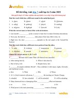 Đề thi tiếng anh lớp 7 cuối học kì 2 năm 2022 vndoc com