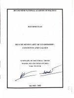 Tóm tắt tiếng anh: Nghệ thuật lãnh đạo Hồ Chí Minh: Nội dung và giá trị.