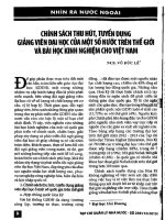 Chính sách thu hút, tuyển dụng giảng viên đại học của một số nước trên thế giới và bài học kinh nghiệm cho việt nam