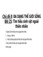 bài 25 Tìm hiểu sinh vật ngoài thiên nhiên khtn6 cánh diều