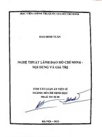 Tóm tắt tiếng việt: Nghệ thuật lãnh đạo Hồ Chí Minh: Nội dung và giá trị.