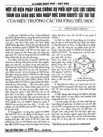 Một số biện pháp tăng cường sự phối hợp các lực lượng tham gia giáo dục hoà nhập học sinh khuyết tật trí tuệ của hiệu trưởng các trường tiểu học