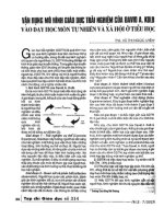 Vận dụng mô hình giáo dục trải nghiệm cảu đavi a  kolb vào dạy học môn tự nhiên và xã hội ở tiểu học