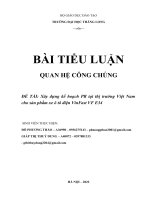 BÀI TIỂU LUẬN QUAN HỆ CÔNG CHÚNG ĐỀ TÀI Xây dựng kế hoạch PR tại thị trường Việt Nam cho sản phẩm xe ô tô điện VinFast VF E34