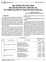 Một số biện pháp tăng cường điều kiện bảo đảm chất lượng đào tạo các trường cao đẳng và trung cấp nghề ở đồng nai